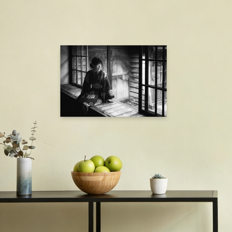 «Serene Japanese Portrait», reproduction d'art murale contemporaine, H 12 po x l 18 po