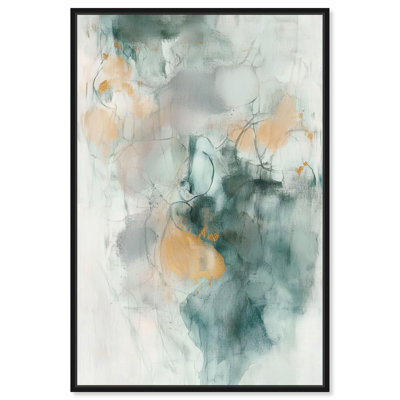 "Verdant Vapors II", aquarelle abstraite par