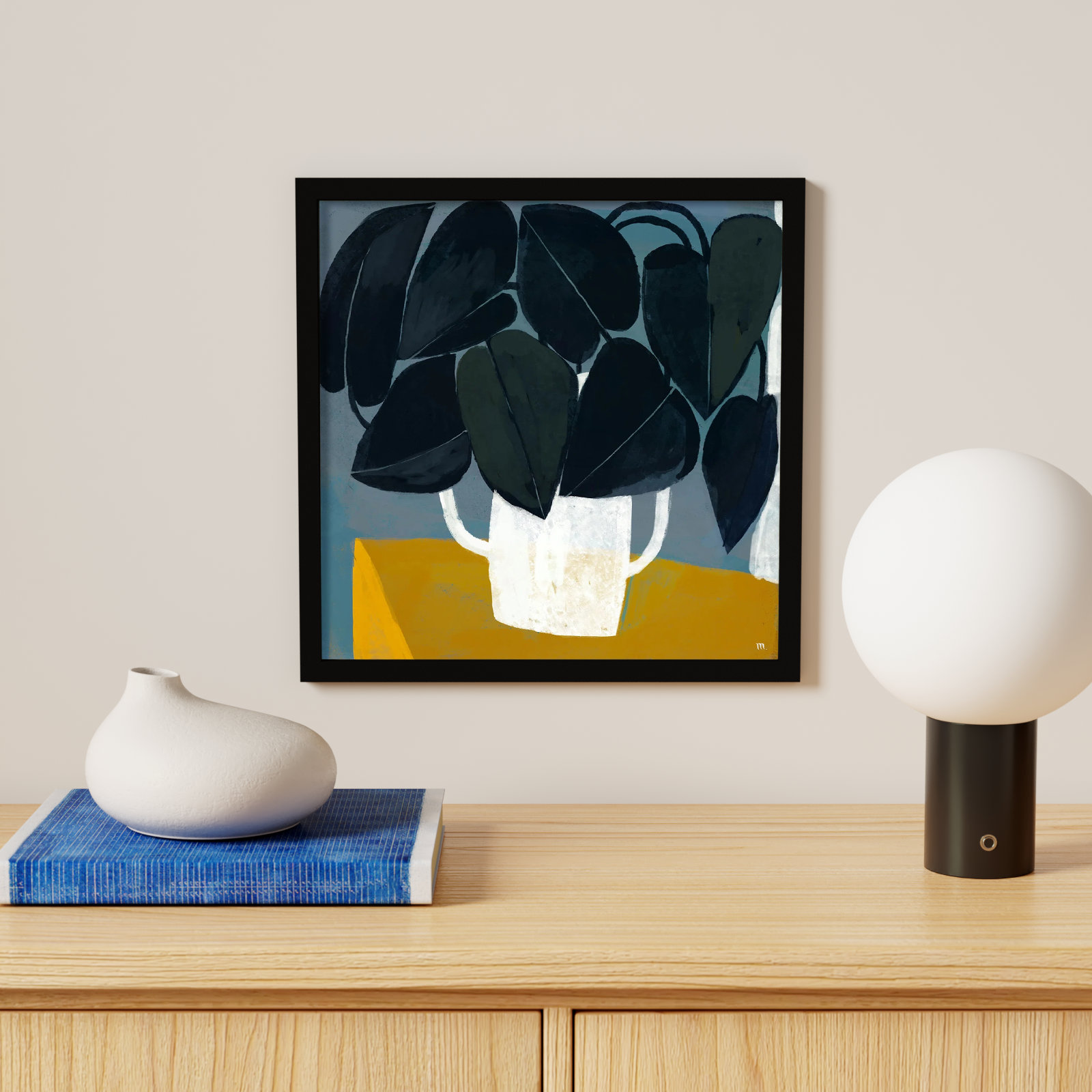 Summer Interior 1 by StudioM, Black, 16" H x 16" W x 1.25" D
