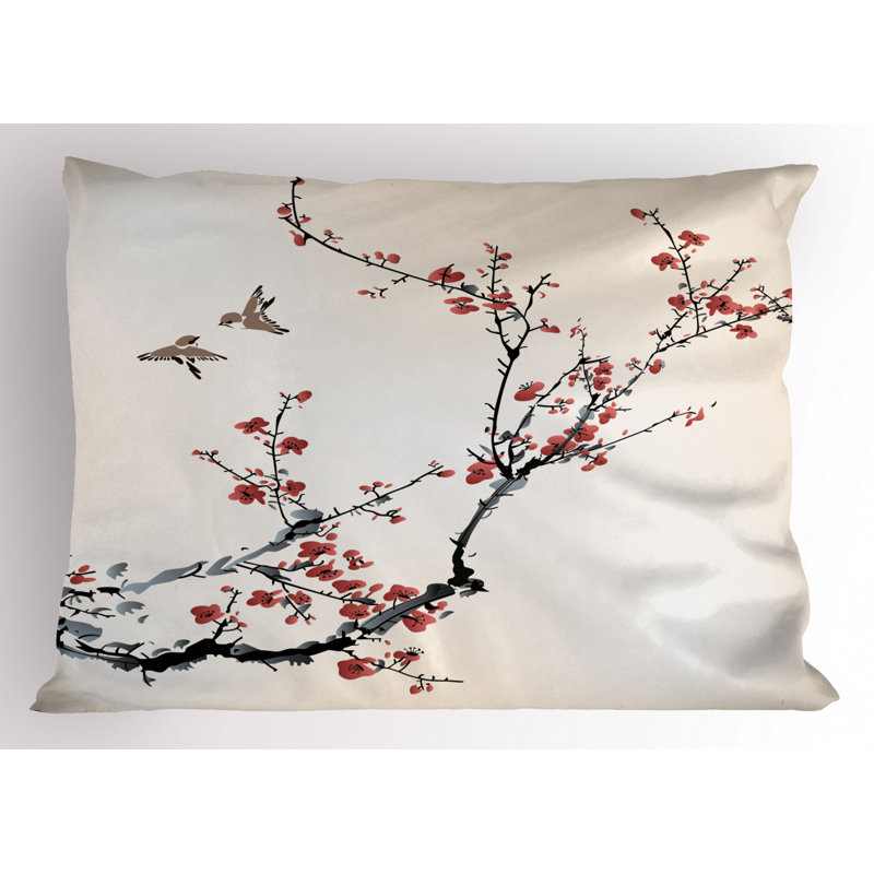 Flowers Polyester Sham Set, Queen