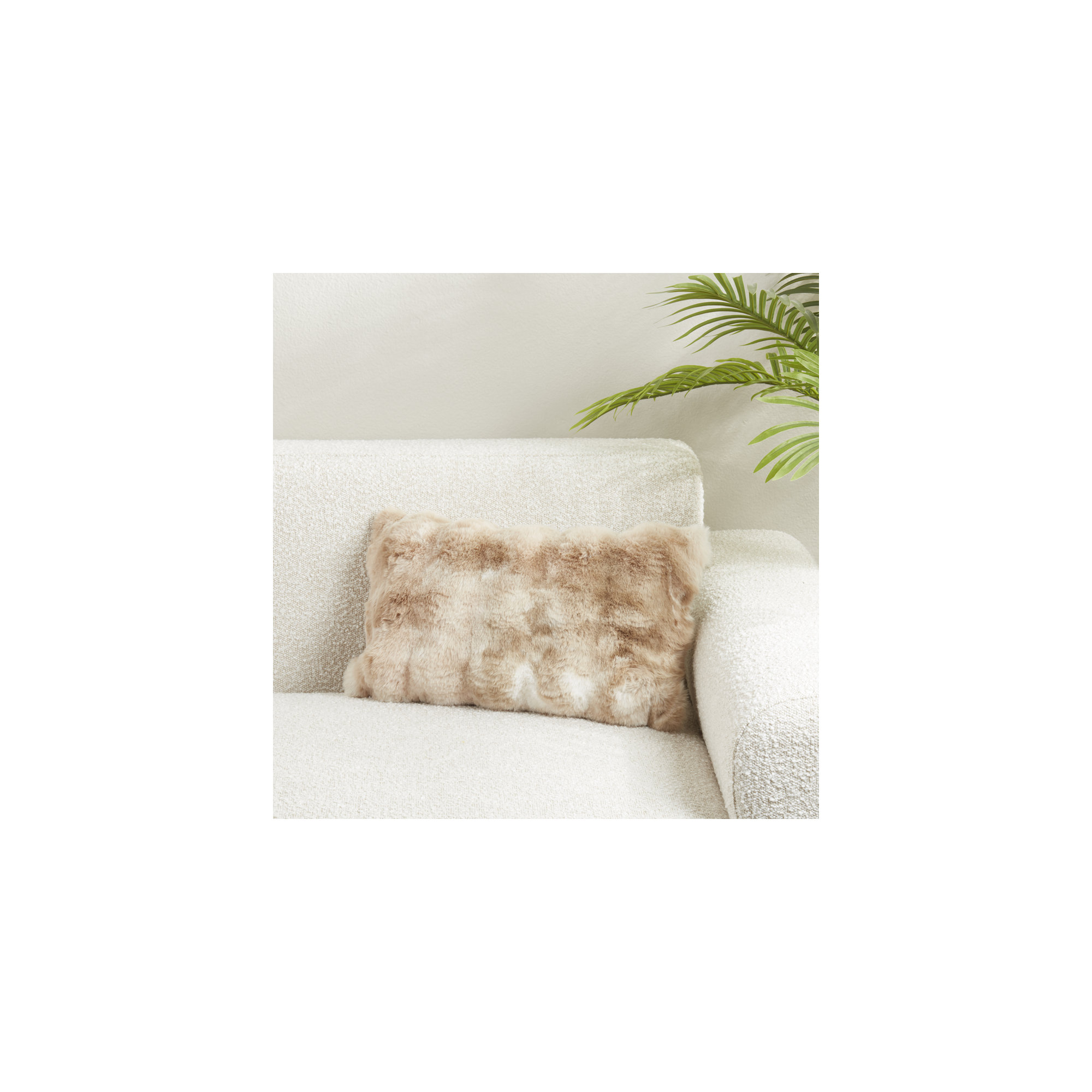 Cozy Bubble Faux Fur Pillow Cover, Brown, Down, Rectangle 12" H x 20" W