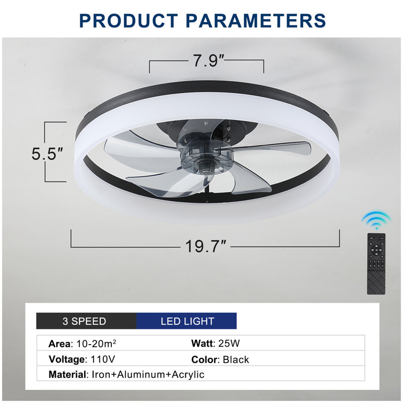 Ventilateur de plafond avec lumières DEL à intensité variable