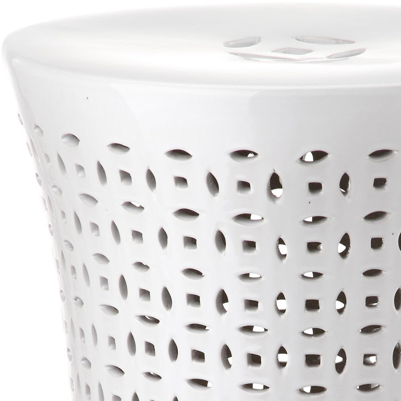Tabouret de jardin en céramique Alondo, Blanc