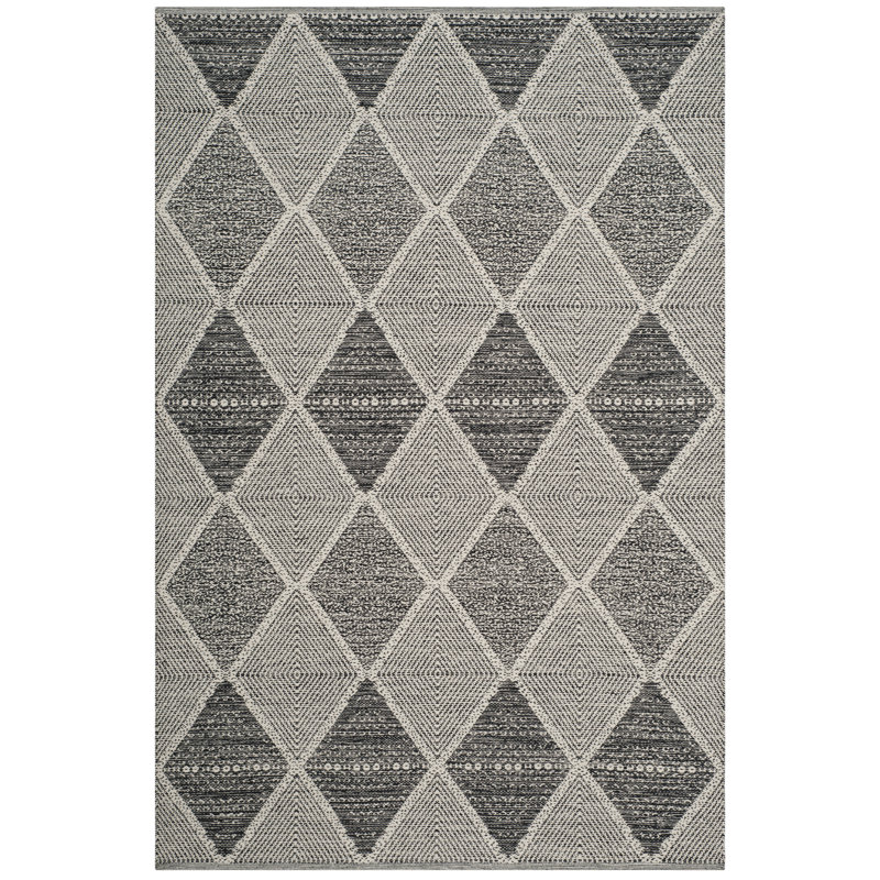 Bester Hand Woven Cotton Geometric Rug, Rectangle 5' x 8'