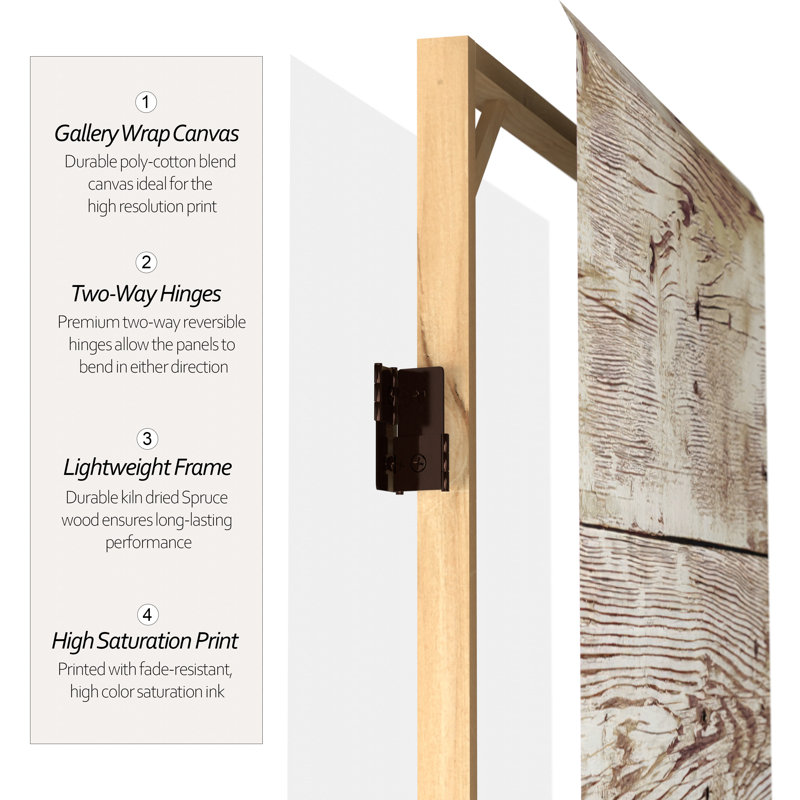 47.25'' 3 - Panel Folding Room Divider, Wood Grain