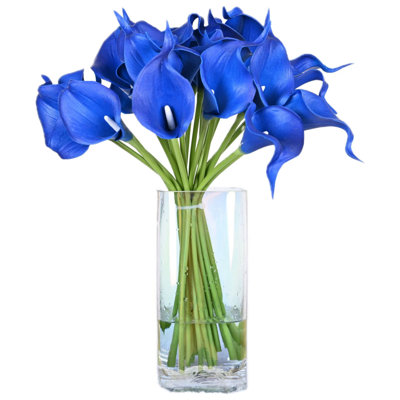 Arrangement floral de lis de Calla artificiel dans un vase, longue tige artificielle avec de l'eau artificielle pour les centres de table de salle à manger
