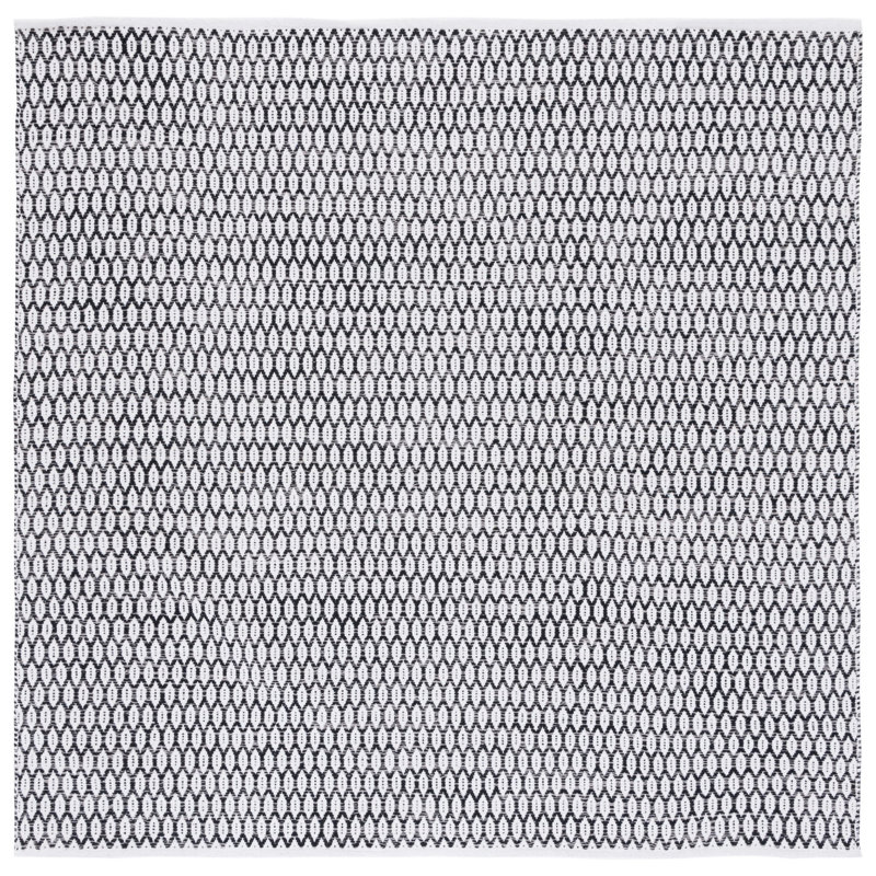 Modena Handwoven Cotton Geometric Area Rug , Square 6'