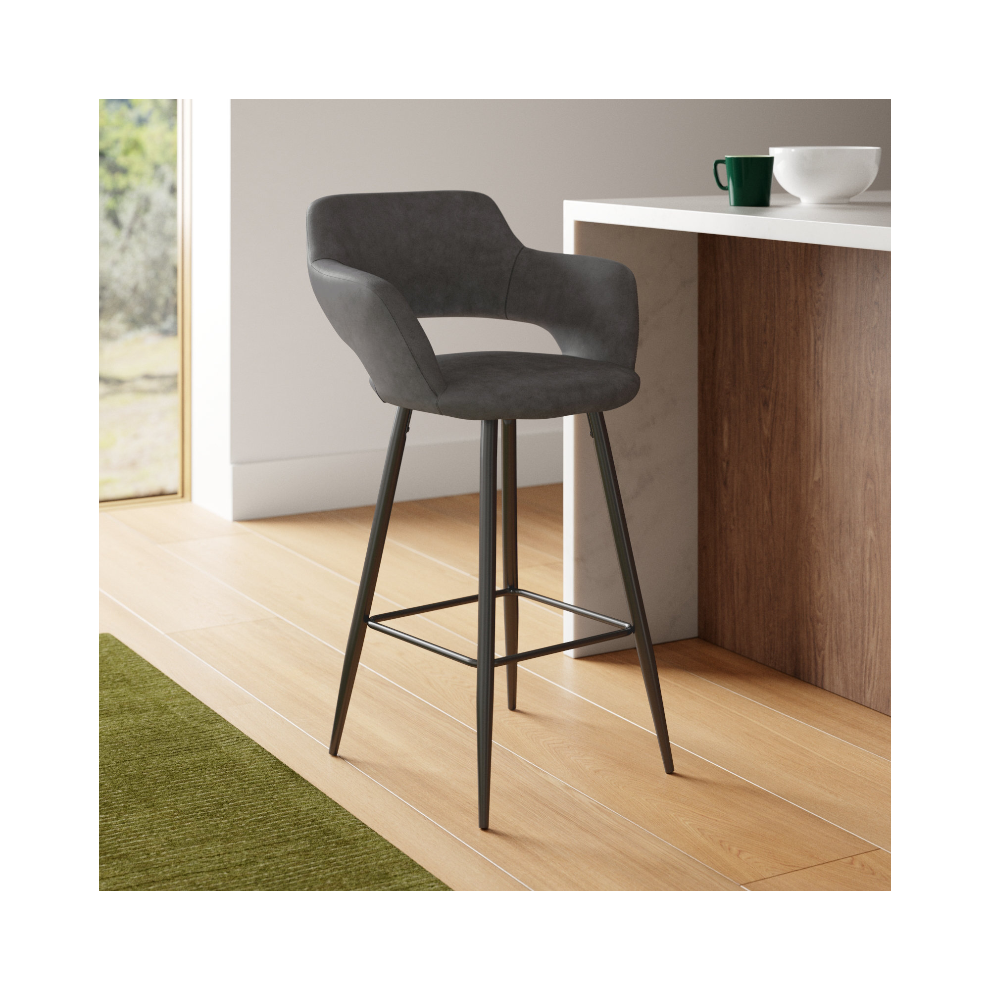 Lake Bar/Counter Stool, Gray, Counter Stool (25" Seat Height)