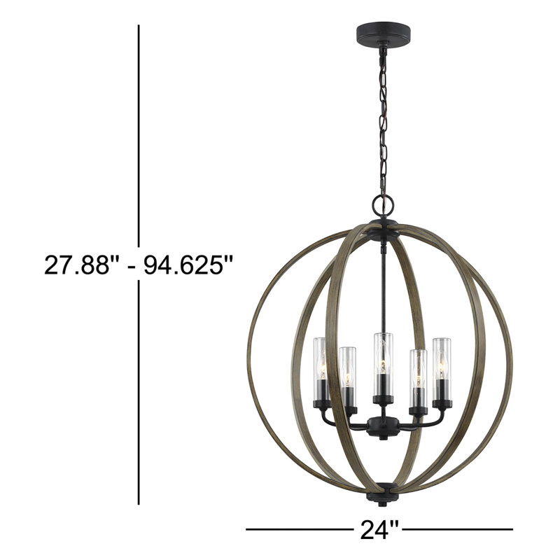 Allier 5 - Light Outdoor Chandelier