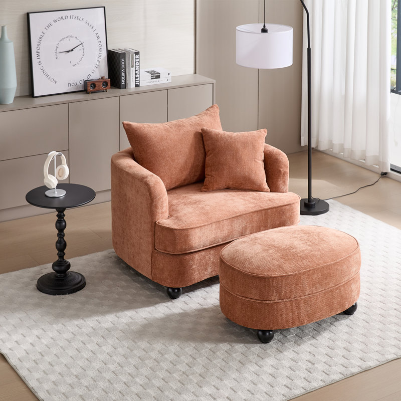 Canapé 40,2 po Chenille, Orange
