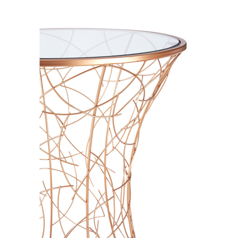 Driffield Glass Top Drum End Table