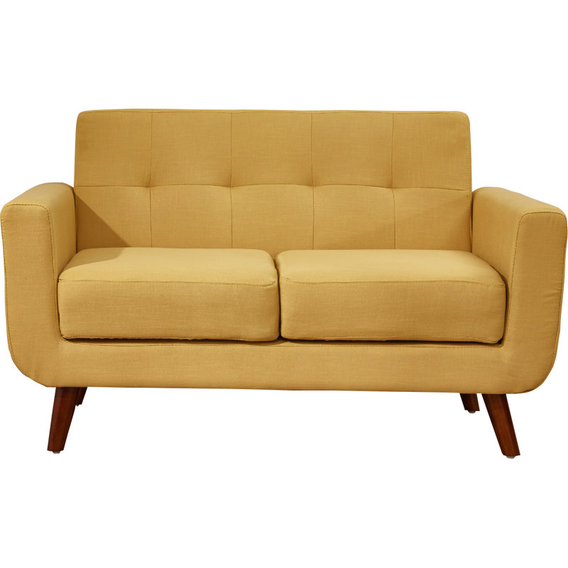 Esmai 51'' Upholstered Loveseat, Naples Yellow Linen