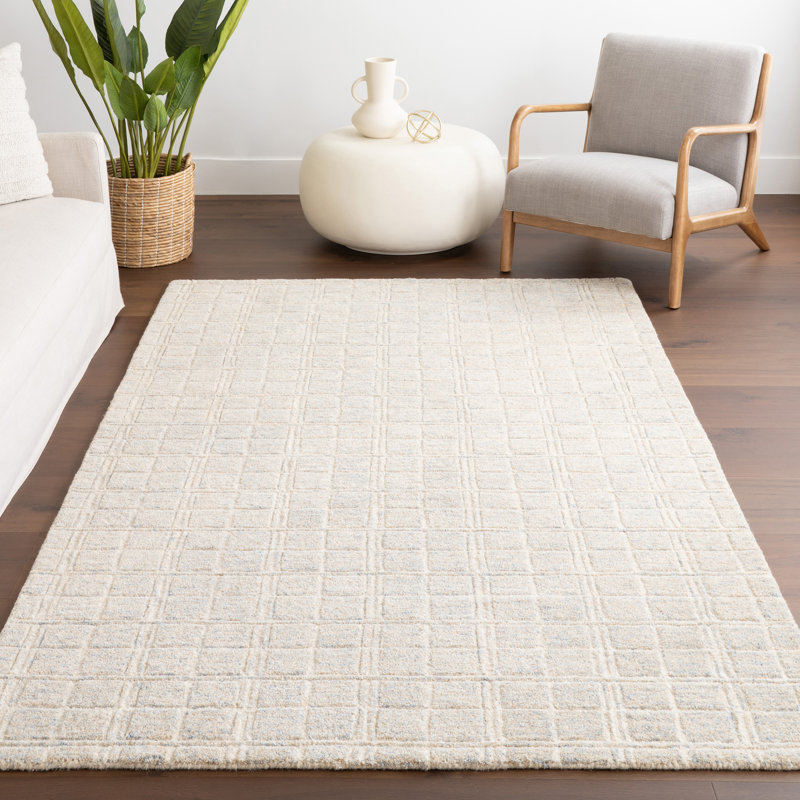 Camellia Checkered Wool Area Rug, Rectangle 8'6" x 11'6"