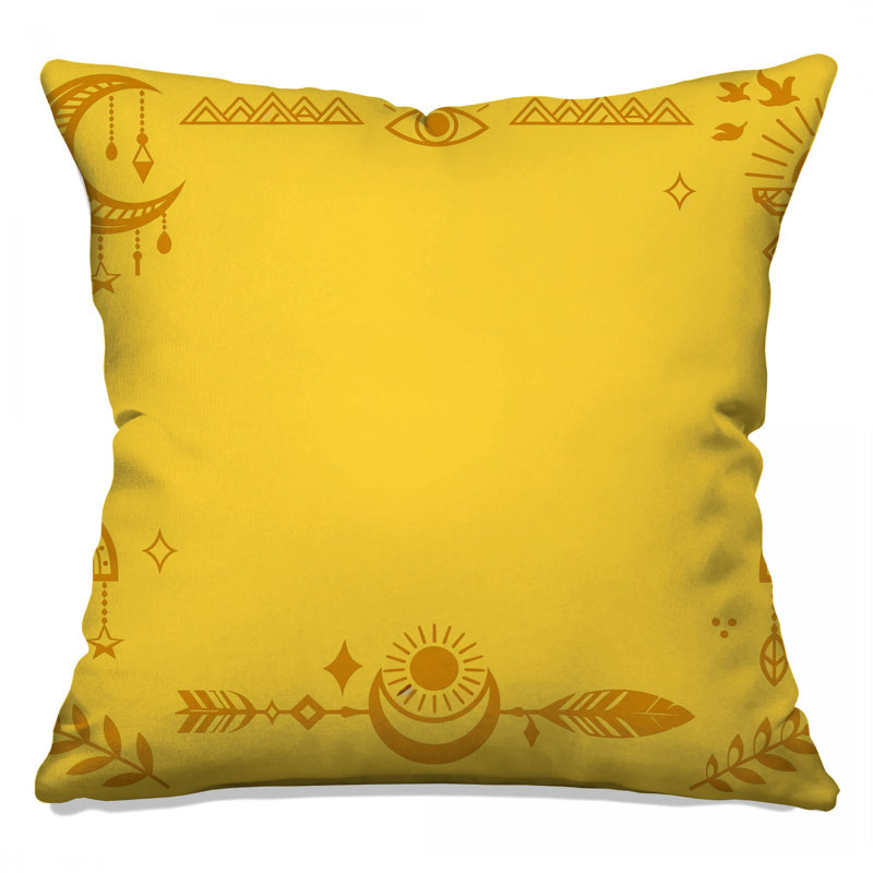 Yellow Bohemian Elements Double Sided Throw Pillows, 18 x 18 inches