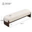Repose-pieds 64,17 po de long rectangulaire en laine beige avec cadre en bois d'ingénierie robuste, pour le salon et la chambre à coucher