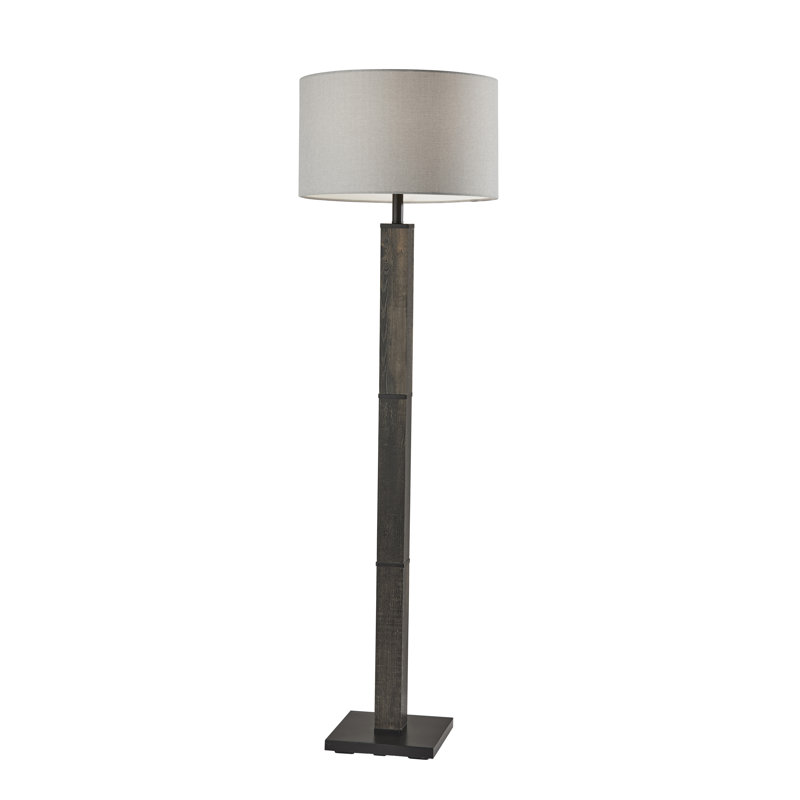 Medeiros 61.5'' Traditional Floor Lamp, Black, Gray