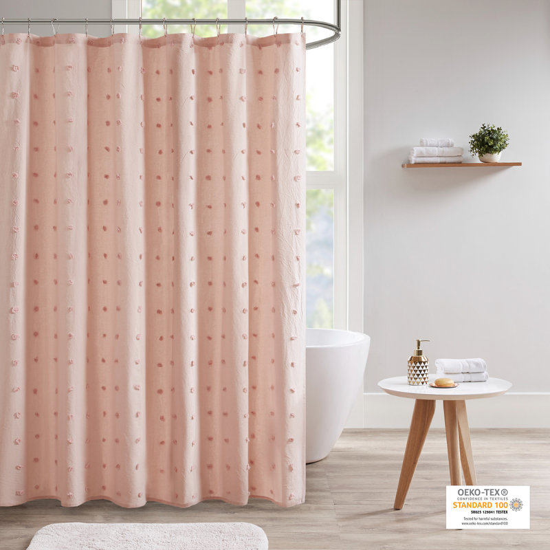 Rideau de douche en coton Brooklyn, Rose