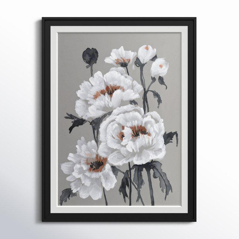 Peony Profusion II - reproduction de cadre photo, Noir, H 24,5 po x l 18,5 po x P 1 po