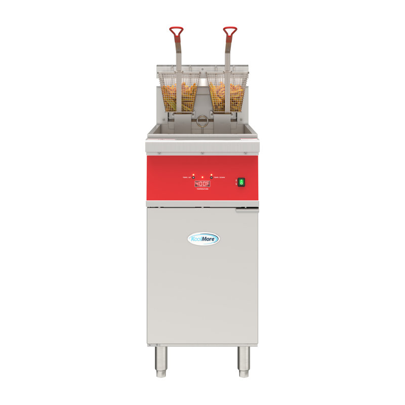 Commercial Electric Floor Fryer, 40 lb. capacity, 240V 3-Phase in Stainless Steel