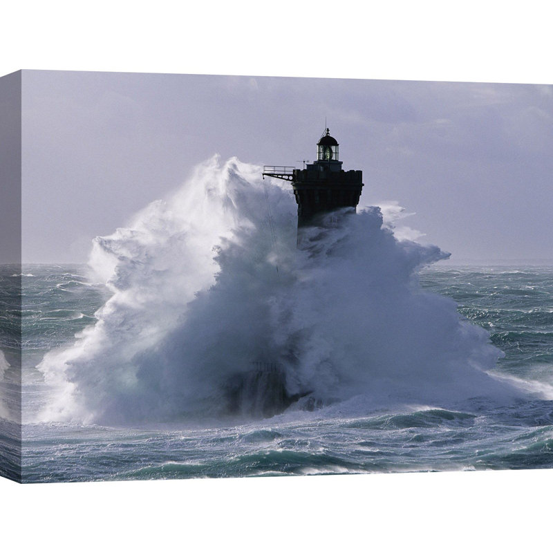 Phare Du Four Lors D'une Tempète by Jean Guichard - Wrapped Canvas Print, 50cm H x 70cm W x 4cm D