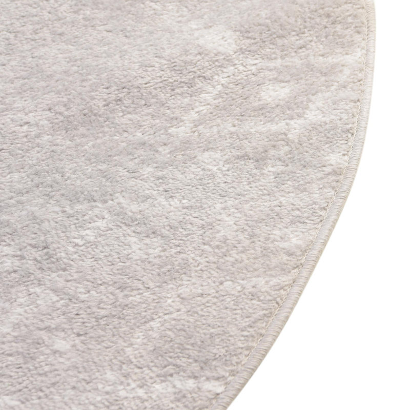 Tapis gris clair Karg, Rond 3 pi