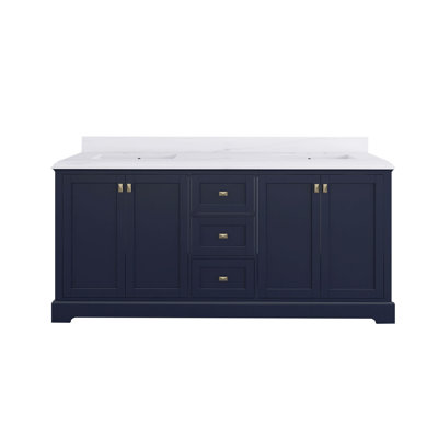 72.59'' Free Standing Double Bathroom Vanity with Manufactured Wood Top -  Staykiwi, SKBTBV02-72NB