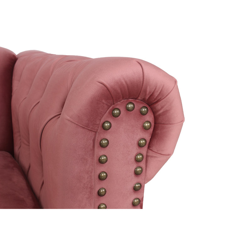 Ensemble de salon 2 pièces Crowborough, Velours rose fumé