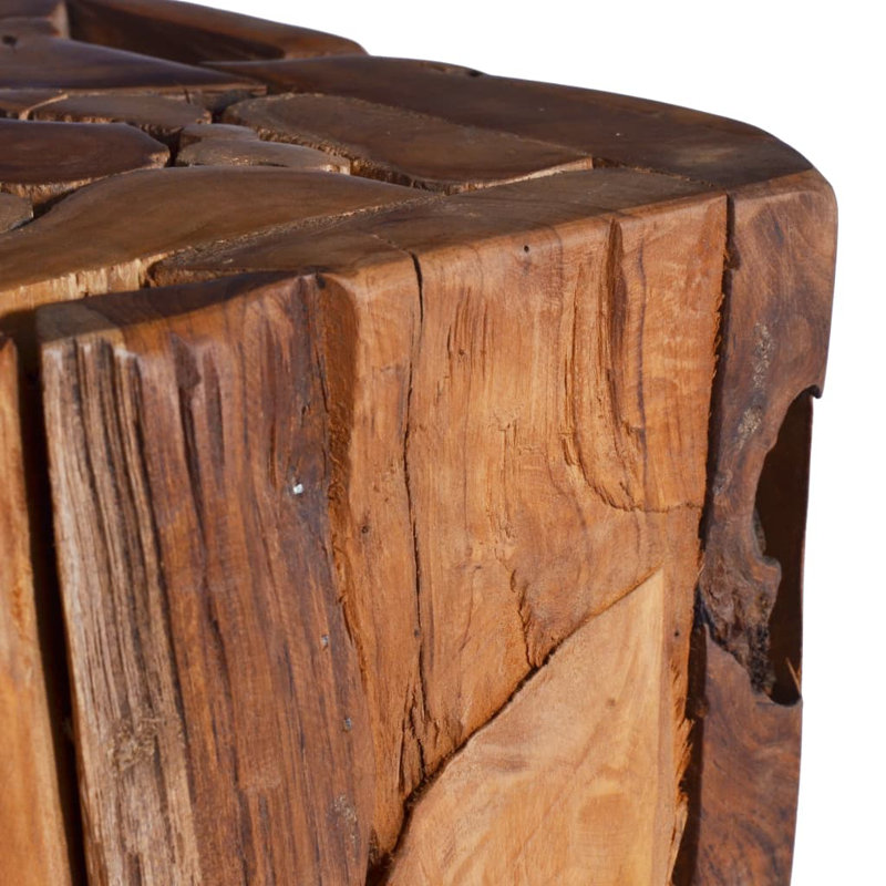 Kiska Solid Wood Block End Table