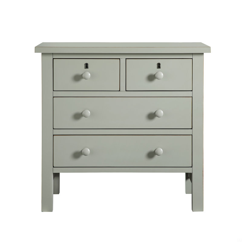 Table de chevet à 4 tiroirs avec rangement, Gris