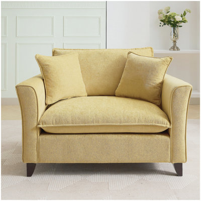 46.3 Inch Oversized Chenille Armchair, Comfy Chair and a Half with Removable Pillow for Living Room, Bedroom, or Office