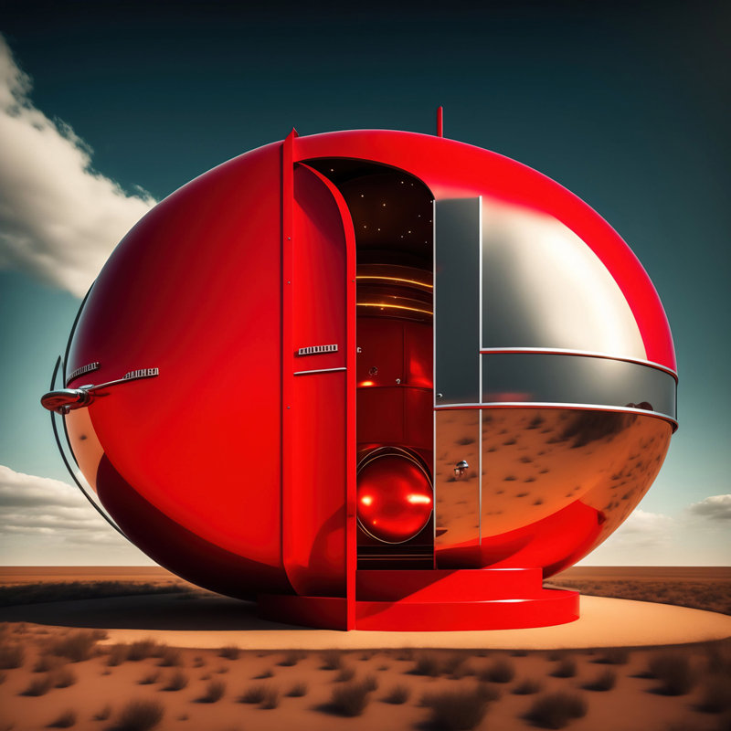 "Time Machine Pod" par Stephen Chambers, impression sur toile tendue, L 15 po x H 15 po
