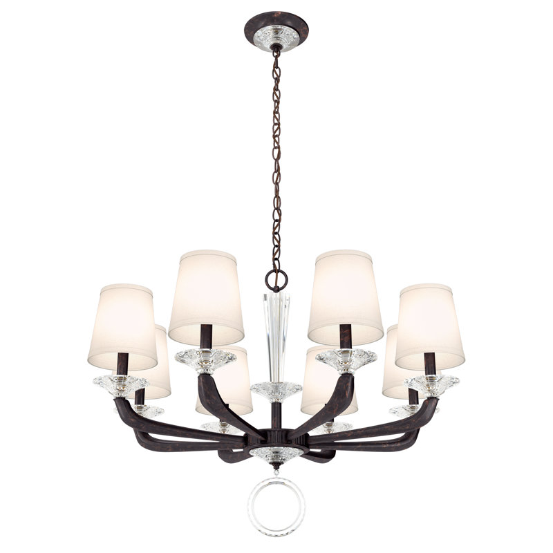 Emilea 8 - Light Glass Chandelier, Heirloom Bronze