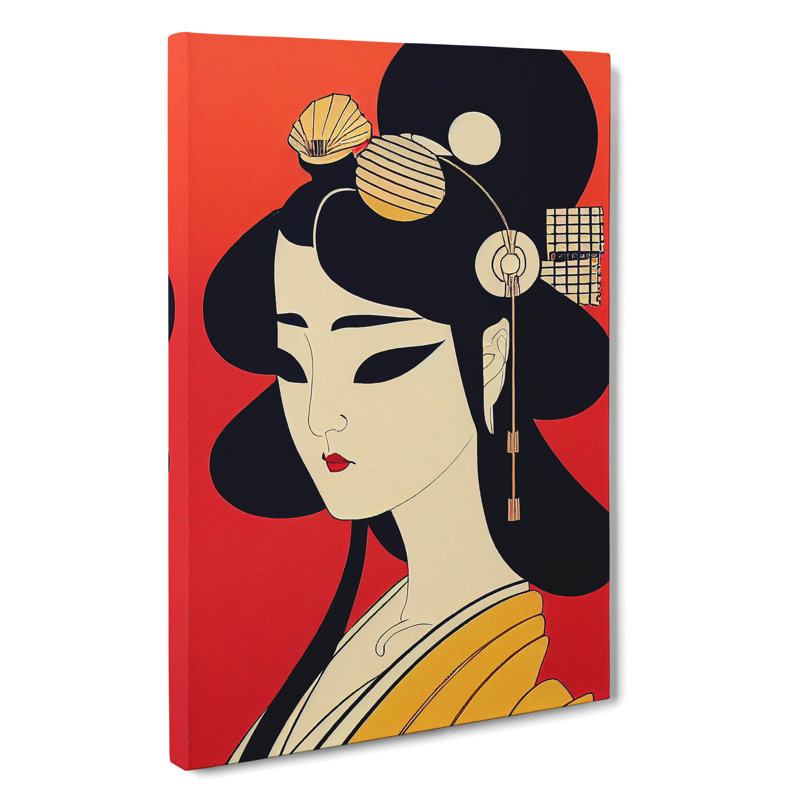 Geisha Profile No.1 - Wrapped Canvas Print, 50cm H x 35cm W x 3cm D