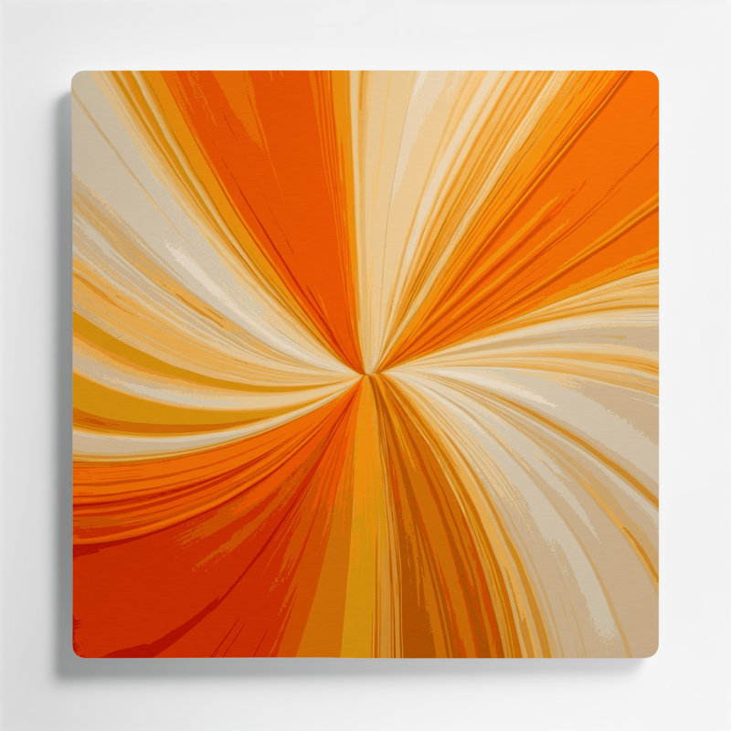 Abstrait couleur champ 7 art mural en métal brun, H 8 po x l 8 po