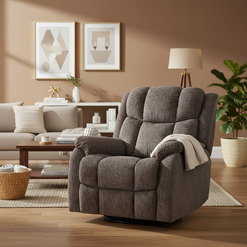 Fauteuil inclinable - Tissu - Vison de Calgary, Brun