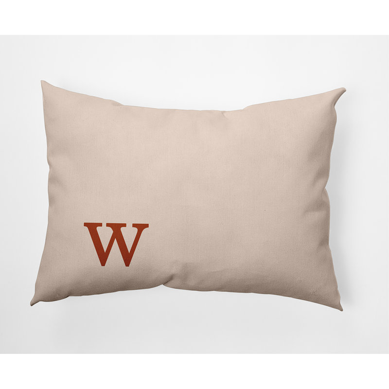 Coussin décoratif intérieur / extérieur Modern Monogram, Terre de Sienne