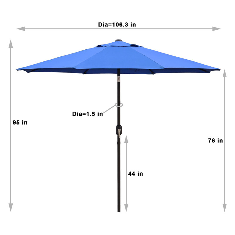Parasol de marché 108 po, Bleu
