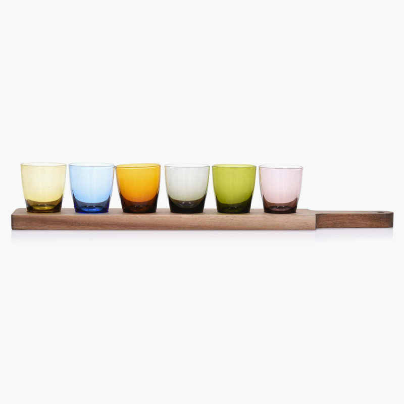 Latitude Run® Colourful 2 Oz Shot Glasses With Flight Board