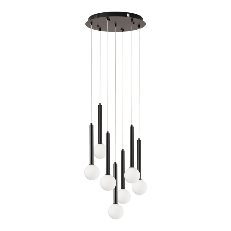 Lustre en grappe 7 lumières, Noir mat