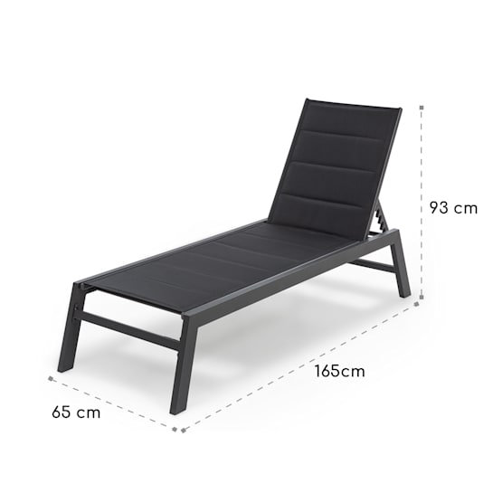 165cm Long Reclining Single Chaise, Anthracite