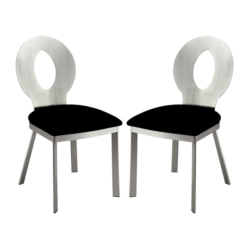 Ensemble de 2 chaises d'appoint en microfibre et en métal