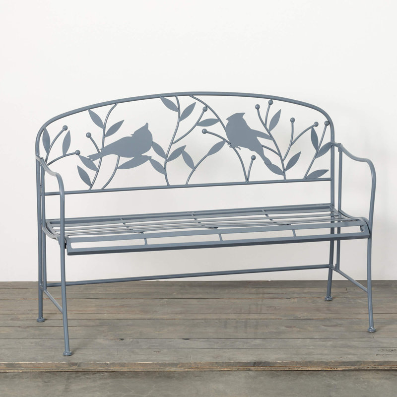 Gray Terrace Iron Outdoor Bench