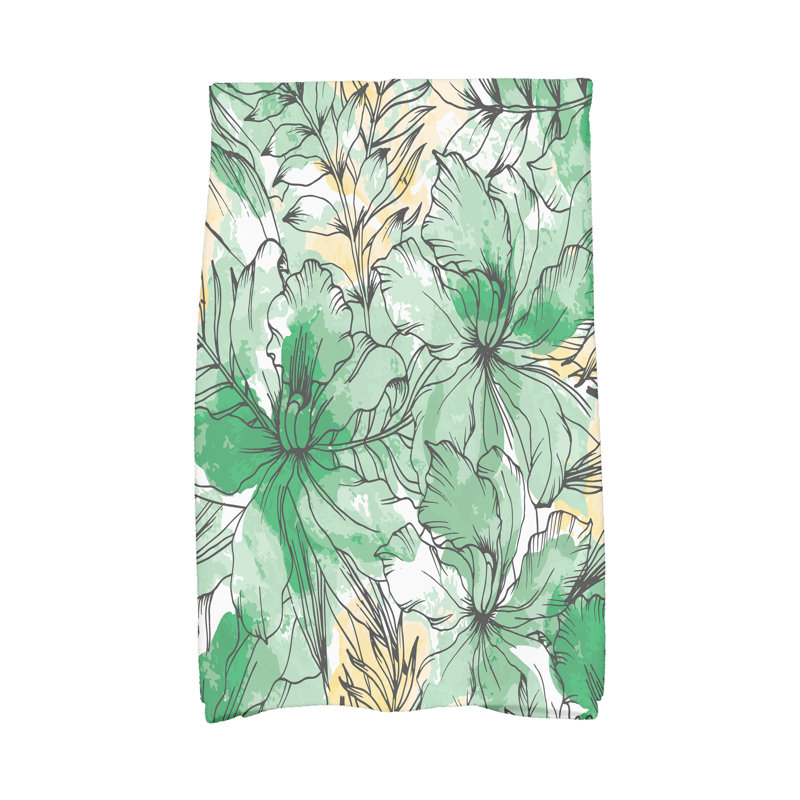 Floral Tea Towel Kitchen Towel, Green