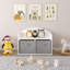 Boîte à jouets / banc en bois pour enfants avec tiroirs en tissu pliables, organisateur d'armoire de rangement pour jouets, blanc 