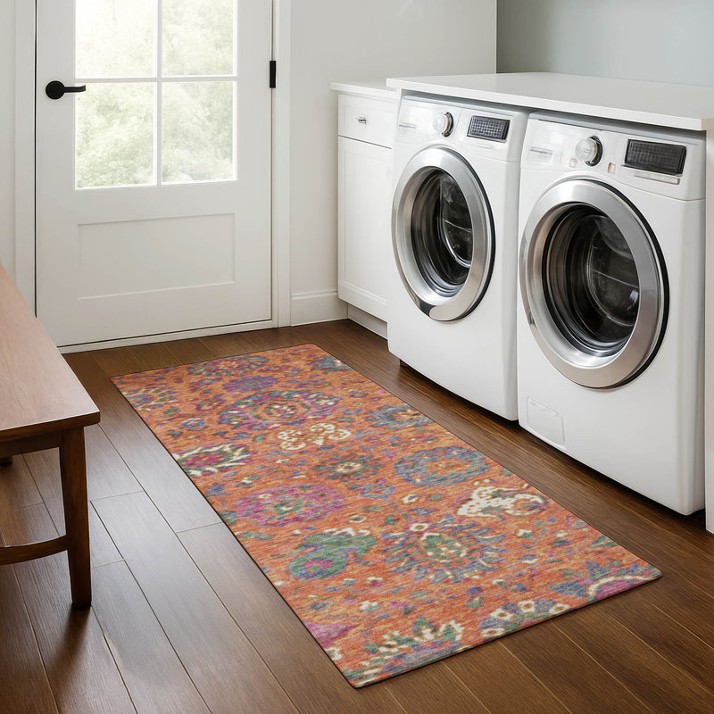 Premium Machine Washable Ariel Global Rug, Runner 2'3" x 7'6"