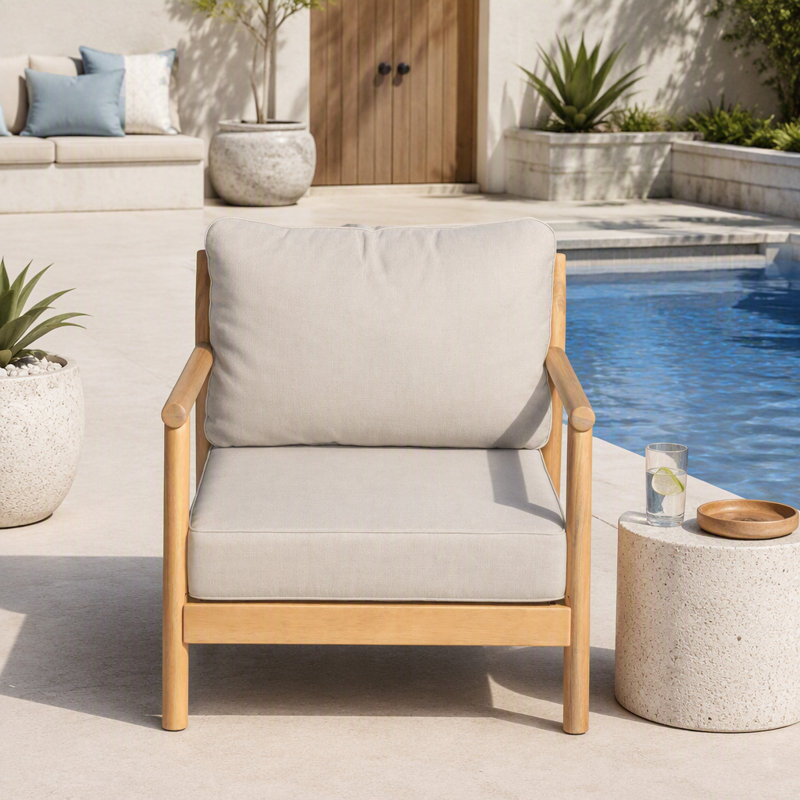 Fauteuil club de patio en bois d'acacia