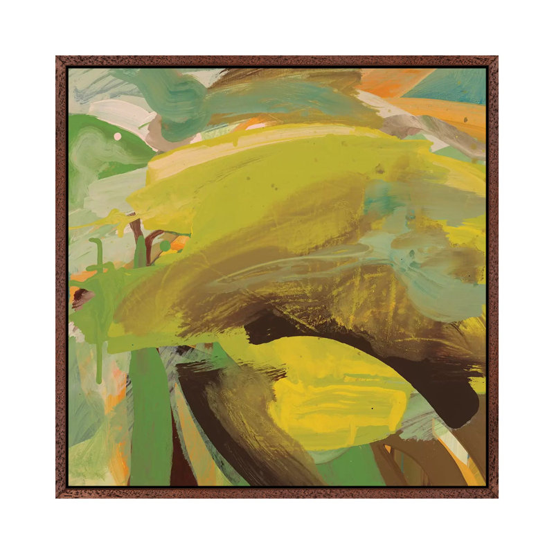 Landscape by Pamela Staker - Painting on Canvas, 93.98 cm H x 93.98 cm W, Classic Brown Wood Framed