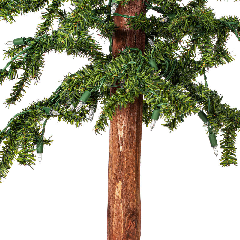 Natural Alpine Lighted Artificial Cedar Christmas Tree
