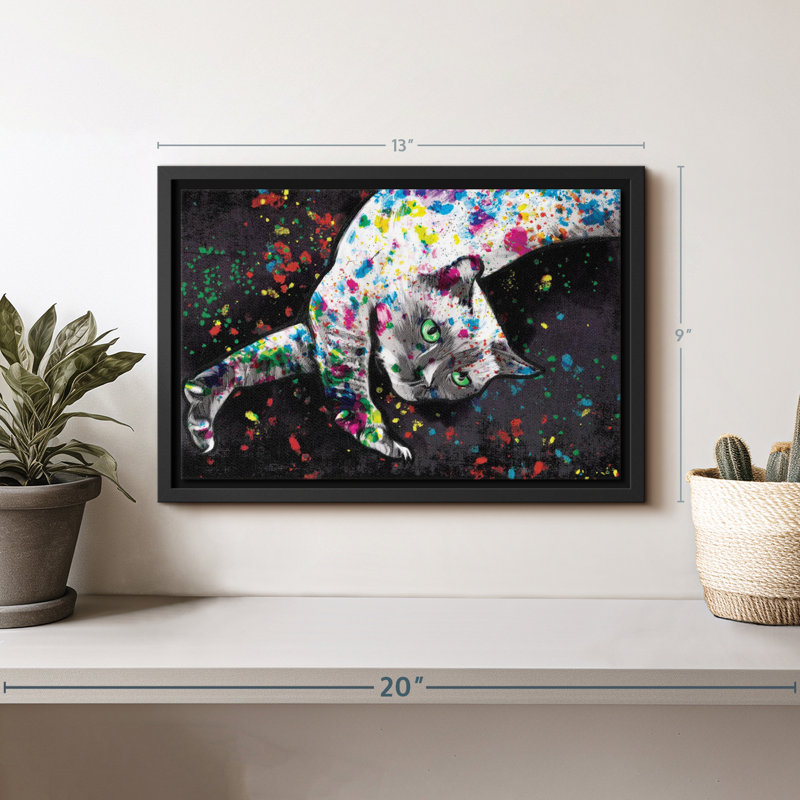 Animal "Peinture murale chat siamois", H 9 po x l 13 po