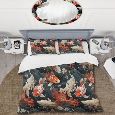 Koi Pond Reflections I Duvet Cover Set